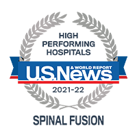 U.S. News & World Report High Performing Hospitals for Spinal Fusion 2021-2022