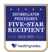 Healthgrades Five-Star Recipient for Defibrillator Procedures 2020-2021