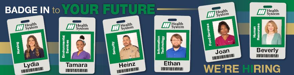 Badge into your future with Huntsville Hospital Health System. Now hiring RNs and LPNs.