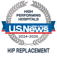 U.S. News & World Report named us high ranking in hip replacement